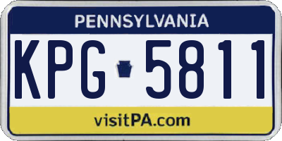 PA license plate KPG5811