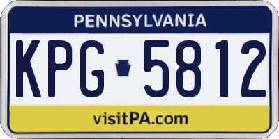 PA license plate KPG5812