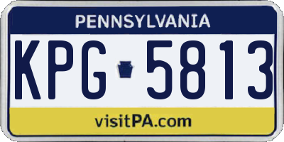 PA license plate KPG5813