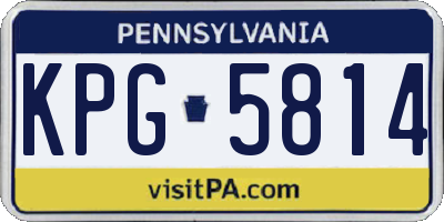 PA license plate KPG5814