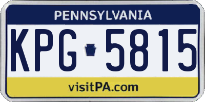 PA license plate KPG5815