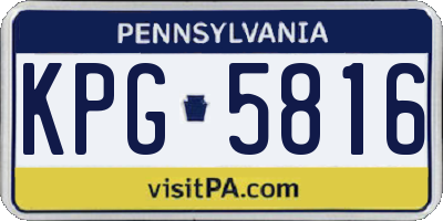 PA license plate KPG5816