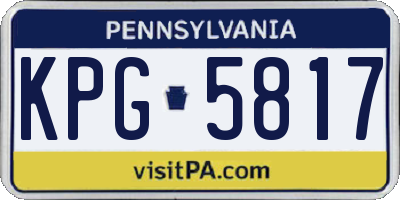 PA license plate KPG5817