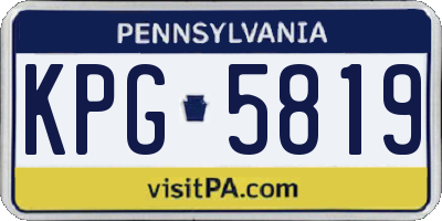 PA license plate KPG5819