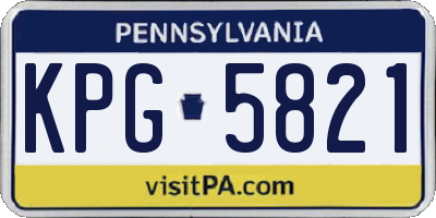 PA license plate KPG5821