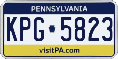 PA license plate KPG5823