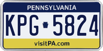 PA license plate KPG5824