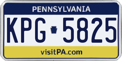 PA license plate KPG5825