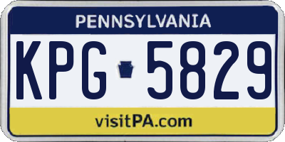 PA license plate KPG5829