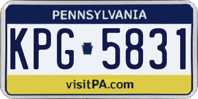 PA license plate KPG5831