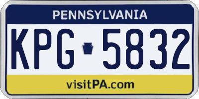 PA license plate KPG5832