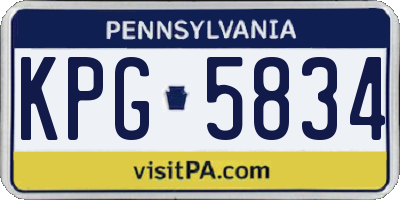 PA license plate KPG5834