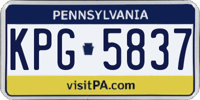 PA license plate KPG5837