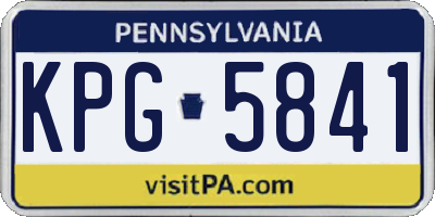 PA license plate KPG5841