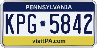 PA license plate KPG5842