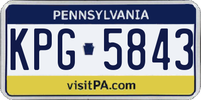 PA license plate KPG5843