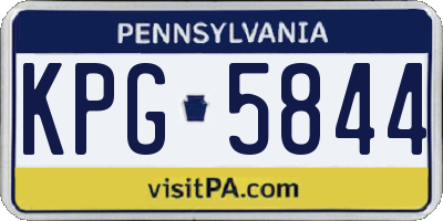 PA license plate KPG5844
