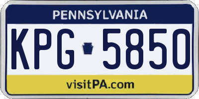 PA license plate KPG5850