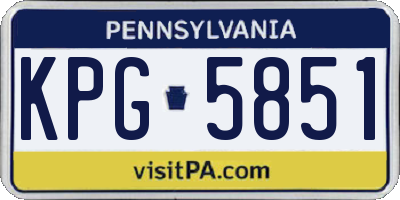 PA license plate KPG5851