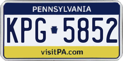 PA license plate KPG5852