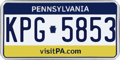 PA license plate KPG5853