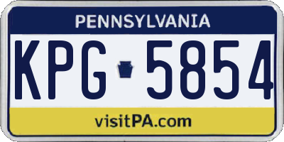 PA license plate KPG5854