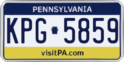 PA license plate KPG5859