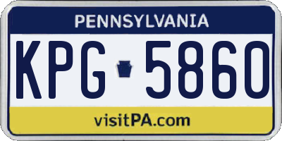 PA license plate KPG5860