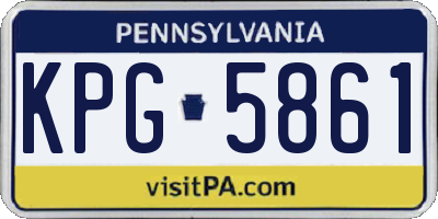 PA license plate KPG5861