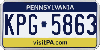 PA license plate KPG5863
