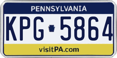PA license plate KPG5864