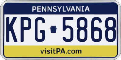 PA license plate KPG5868