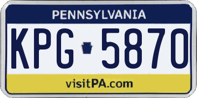 PA license plate KPG5870