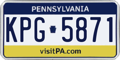 PA license plate KPG5871