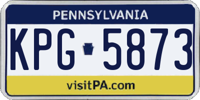 PA license plate KPG5873