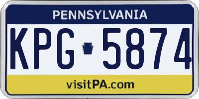 PA license plate KPG5874