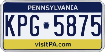 PA license plate KPG5875