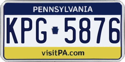 PA license plate KPG5876