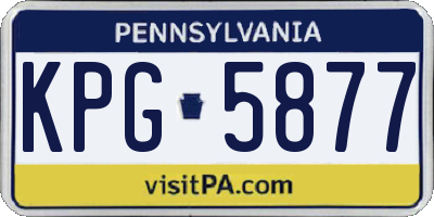 PA license plate KPG5877