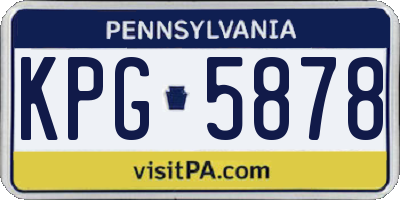 PA license plate KPG5878