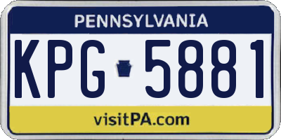 PA license plate KPG5881