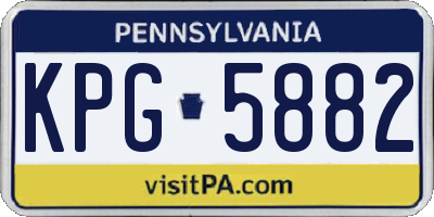 PA license plate KPG5882