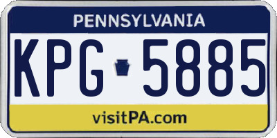 PA license plate KPG5885