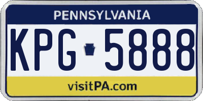 PA license plate KPG5888