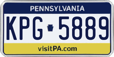 PA license plate KPG5889