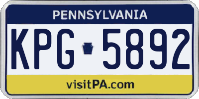 PA license plate KPG5892