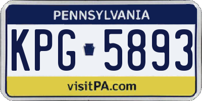 PA license plate KPG5893