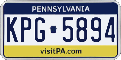 PA license plate KPG5894