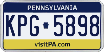 PA license plate KPG5898