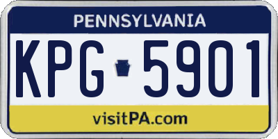 PA license plate KPG5901
